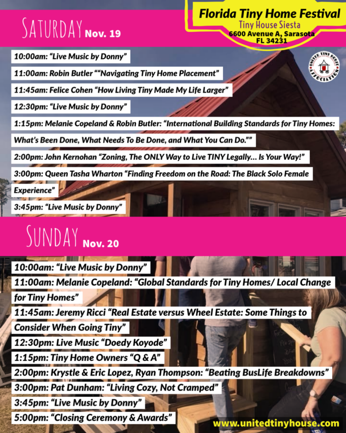 Home > 2022 Florida Tiny House Festival > Schedule